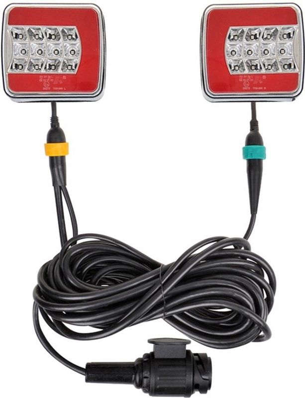 Pro Plus Aanhangerverlichtingsset LED met Magneten - 7.5 en 2.5 meter Kabel - 13 Polige Stekker