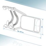 ProPlus - Caravanspiegel Duo - Opzetspiegel - Verstelbaar - Universeel - Zwart