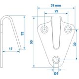 Pro Plus Touwhaak - 40 x 45 mm - Metaal - Gebogen - 10 stuks