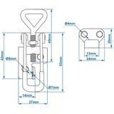 Pro Plus Spansluiting Verstelbaar -70 t/m 81 mm - Inclusief Tegenstuk - blister