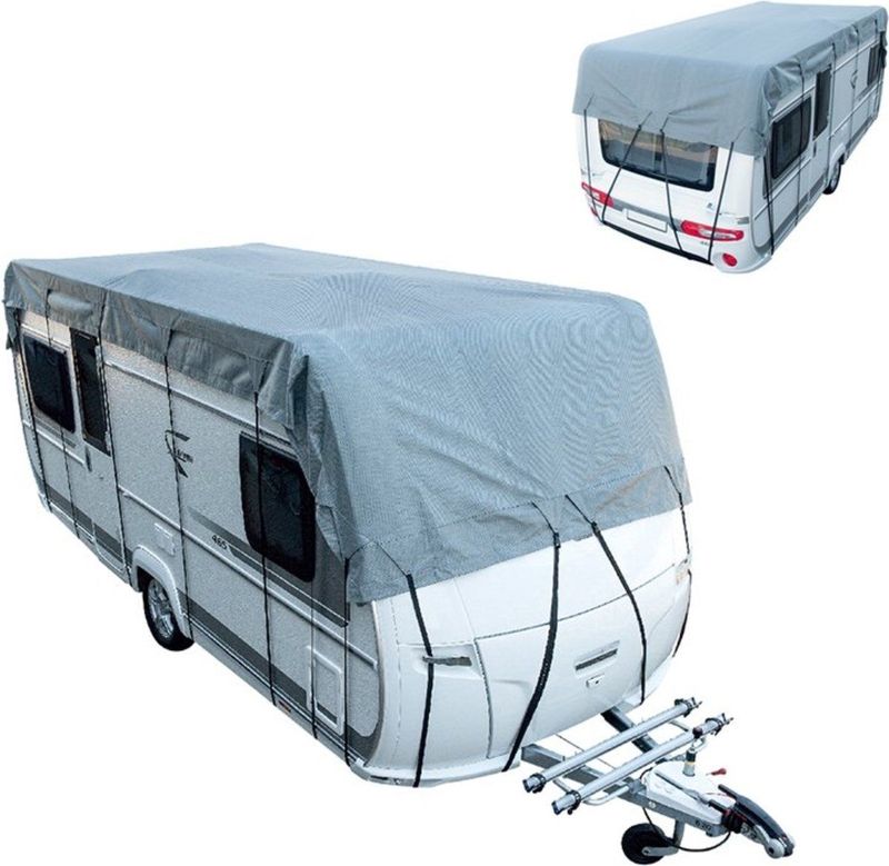 ProPlus Universele caravandakhoes - 5 x 3 meter - ademend en UV-gestabiliseerd - inclusief draagtas