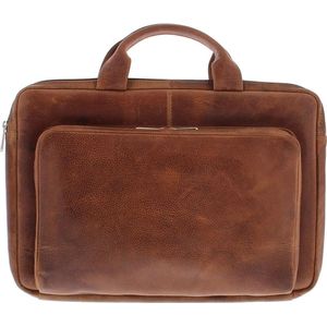 Plevier Esplanade laptop sleeve/tas 15.6 inch cognac.