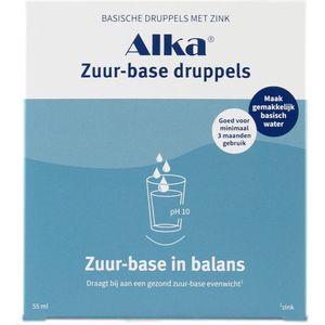 Alka® Zuur-base druppels - Basische druppels met zink - Voor Basisch Drinkwater - 55ML