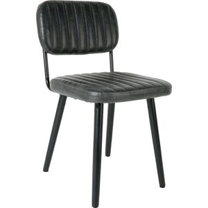 White Label Living - Jake - Eetkamerstoel - Worn Black - PU-leer