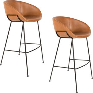 Zuiver Feston Barkruk 76 cm Bruin - Set van 2