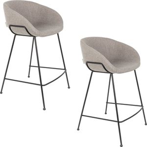 Zuiver Feston Barkruk 65 cm Grijs - Set van 2