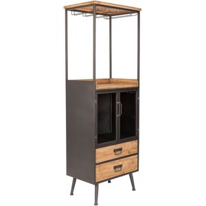Housecraft Living Damiam Wijnkast/ Drankkast/ Barkast Hoog Hout Metaal - Multi colour}