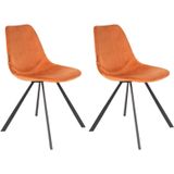 DUTCHBONE Chair Franky Velvet Orange