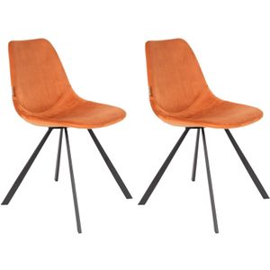 DUTCHBONE Chair Franky Velvet Orange