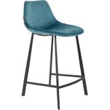 DUTCHBONE Counter Stool Franky Velvet Petrol