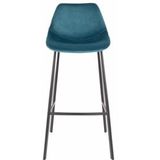 Barkruk Dutchbone Franky Velvet Petrol - 80 cm