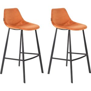 DUTCHBONE Barstool Franky Velvet Orange