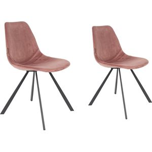 Set van 2 eetkamerstoelen Franky velvet | Dutchbone