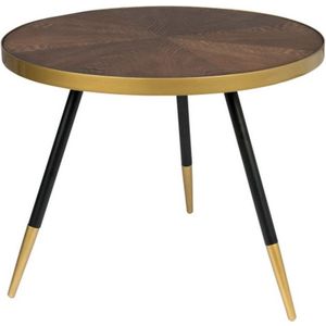 Feliz Lifestyle Denise Salontafel Hout Rond 61 cm Bruin/ Goud