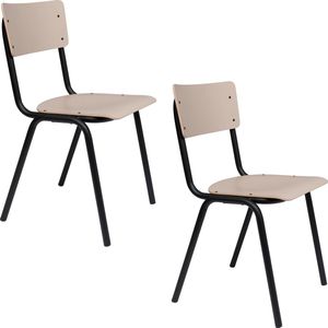 Zuiver - Back To School - Eetkamerstoelen - Mat Beige - Set van 4
