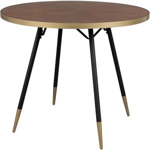 Feliz Lifestyle Denise Eettafel Hout Rond 91 cm Bruin/ Goud