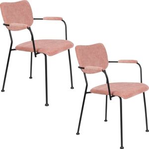 Zuiver - Benson - Eetkamerstoelen - Roze - Set van 2