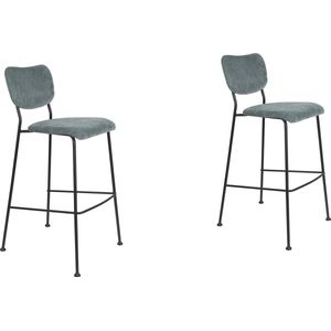 Zuiver Benson Barkruk 64,5 cm Grijs|Blauw - Set van 2