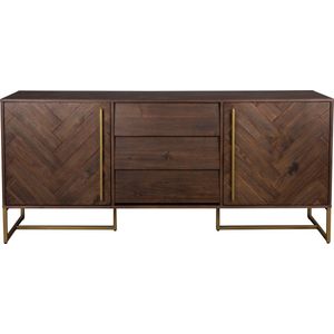 Dutchbone - Class Dressoir - Donkerbruin - Acaciahout - Messing Onderstel