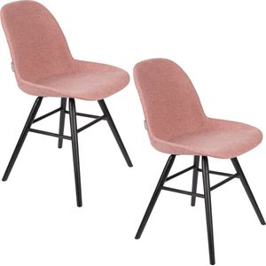 Zuiver Albert Kuip Soft Eetkamerstoelen Roze - Set van 2
