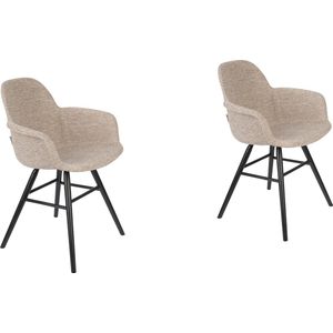 Zuiver Albert Kuip Soft Eetkamerstoelen armleuning Beige - Set van 2