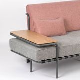 Zuiver Sofa Star Pink/Grey - Industriële 2-zitsbank van polyester en eikenfineer | 185x87x80 cm | Roze/Grijs | Meubels