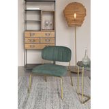 Loungestoel White Label Living Jolien Gold Dark Green