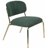 Loungestoel White Label Living Jolien Gold Dark Green