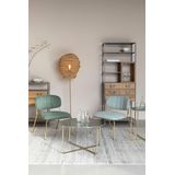 Loungestoel White Label Living Jolien Gold Light Green