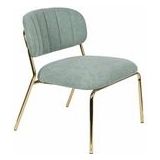 Loungestoel White Label Living Jolien Gold Light Green