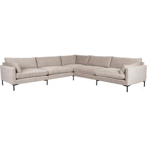 Zuiver Summer Hoekbank 7-zits - Stof Latte - Hoogwaardige kwaliteit - Afneembare bekleding - Veerkrachtig schuim