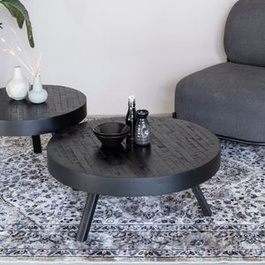White Label Living - Suri Large - Salontafel - Zwart - Gerecycled Teakhout