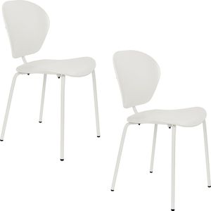 Zuiver The Ocean Chair Eetkamerstoelen Coconut Milk - Set van 2 - Wit