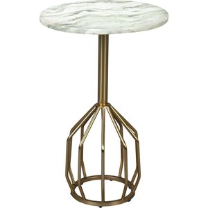 Dutchbone Salerno Bijzettafel Rond 25 cm Marmer Goud