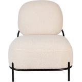 Loungestoel White Label Living Polly Teddy Ivory