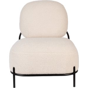 Loungestoel White Label Living Polly Teddy Ivory