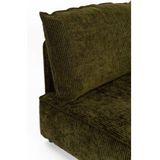 Zuiver Hunter 4,5-Zits Bank - Forest Ribstof: Comfortabele en trendy mosgroene zitbank voor 4-5 personen