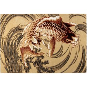 Bold Monkey Legend Of Koi Karper Vloerkleed 160x230 Beige|Oranje Rood