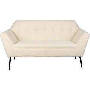 DUTCHBONE Kate Bank - Bouclé - Beige: Comfortabele zitbank met Art Deco design en moderne details