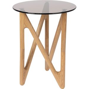 Dutchbone Naia Bijzettafel Rond 40 cm Hout Natural - Transparant