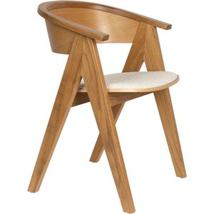 Zuiver - NDSM - Eetkamerstoel - Hout - Naturel/Bruin - Gestoffeerde Zitting