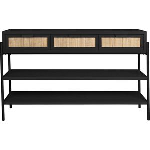 Dutchbone - Yasu - Consoletafel - Zwart - Hout en IJzer
