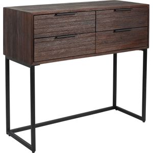 GM Dressoir Webster Recycled Teak Donkerbruin S - Recycled Teakhout - 82x90cm