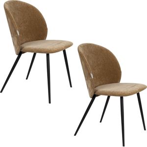 Zuiver Cozy Eetkamerstoelen Mosterd| Bruin - Set van 2