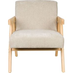Housecraft Living Panadero Fauteuil met armleuning Hout Naturel/ Beige