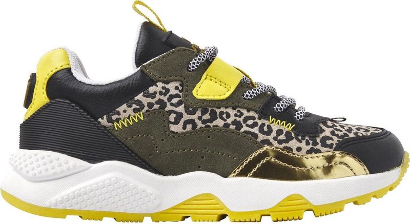 Vingino - Mila - Sneakers - Multicolor Army - Leer - Suède - Chunky Zool