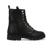 Vingino Eva High Veterboots - Laarzen Met Veters - Meisjes - Zwart - Maat 26