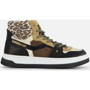 Vingino Maxime Leren Sneakers Zwart/Bruin