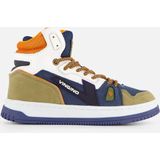 Vingino Max Mid Leren Sneakers Blauw/Beige