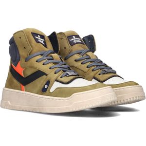 Vingino Rens Mid Premium Hoge sneakers - Leren Sneaker - Jongens - Groen - Maat 35